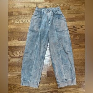 NWOT Anthropologie Pilcro Barrel Utility Denim Jeans Dye Gray Beige Pink Blue